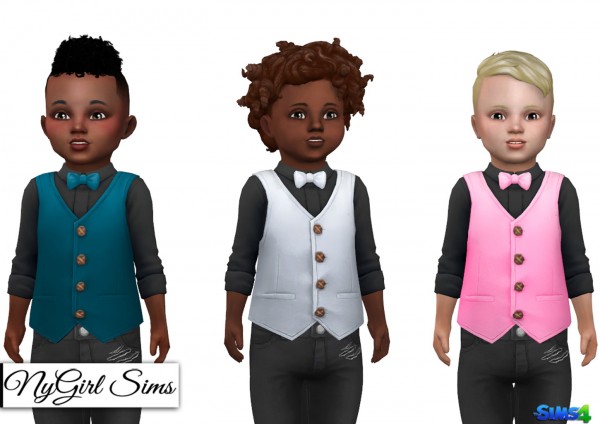  NY Girl Sims: Button Up with Vest and Bowtie