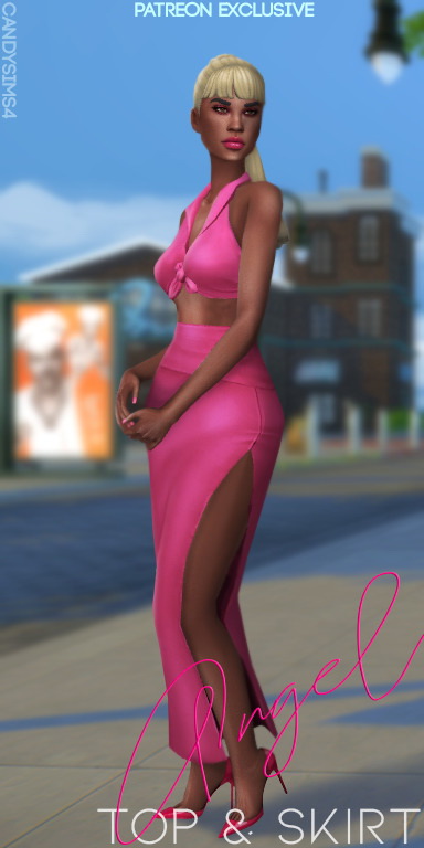  Candy Sims 4: Angel Top and Skirt
