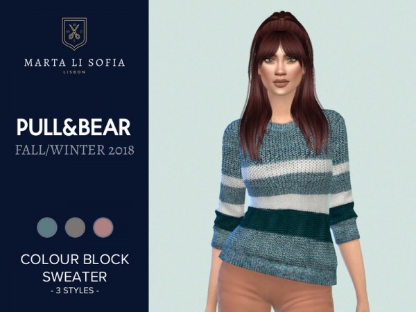  The Sims Resource: Colour block sweater by martalisofia