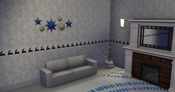  Sims Artists: Snowflakes black and white wallpaper