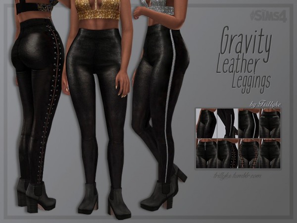  The Sims Resource: Gravity Leather Leggins by Trillyke
