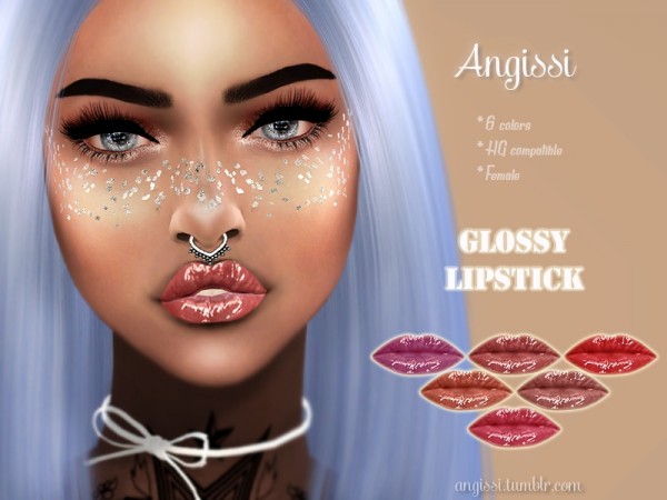  The Sims Resource: Glossy lipstick by ANGISSI