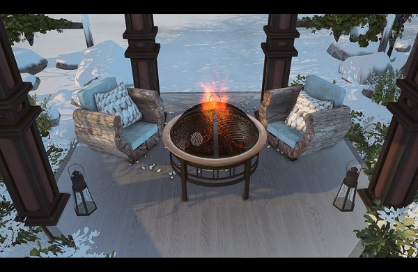  Blooming Rosy: CobraCo Mission Fireplace and Timber Chairs