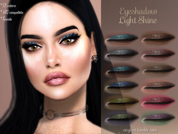  The Sims Resource: Eyeshadow Light Shine by ANGISSI