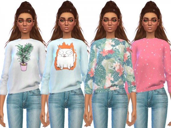  The Sims Resource: Snazzy Sweatshirts by Wicked Kittie