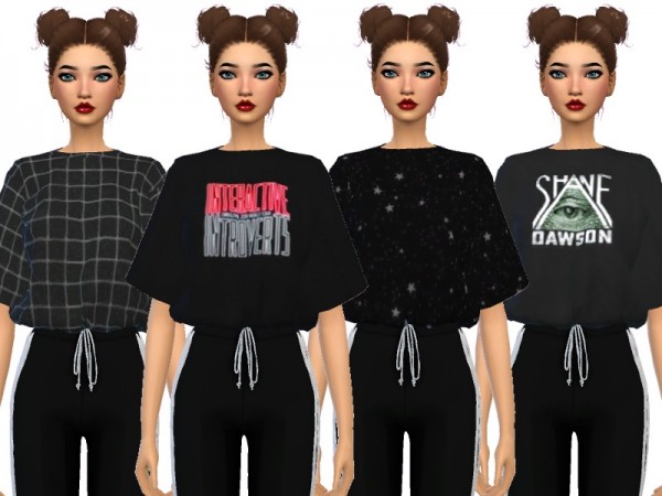  The Sims Resource: Cropped Tees by Wicked Kittie