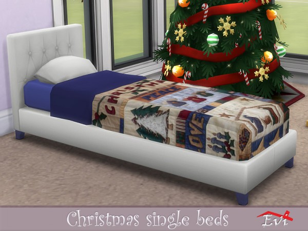  The Sims Resource: Christmas single beds by evi