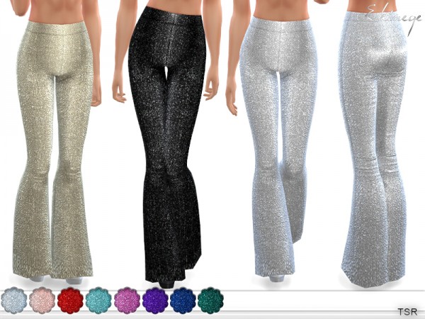  The Sims Resource: Sequin Flared Leg Pants by ekinege