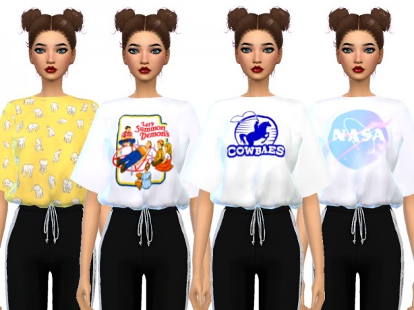  The Sims Resource: Cropped Tees by Wicked Kittie