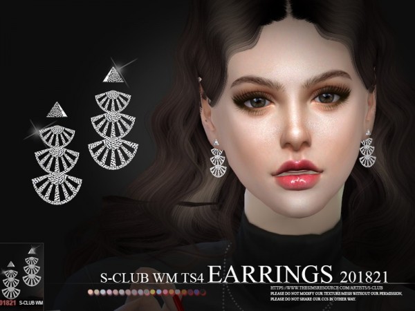  The Sims Resource: Earrings 201821 by S Club