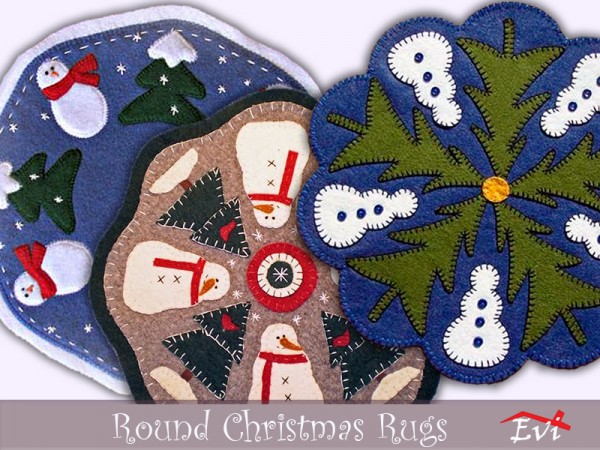  The Sims Resource: Christmas round rugs by evi