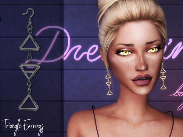  The Sims Resource: Triangle Earrings by Genius666
