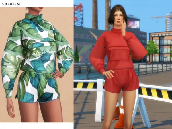  The Sims Resource: Sports Hoodie by ChloeMMM