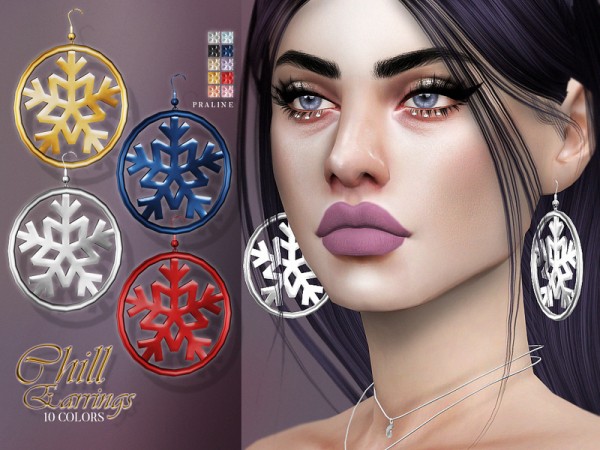  The Sims Resource: Chill Hoop Earrings by Pralinesims
