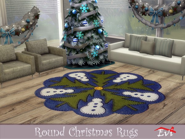  The Sims Resource: Christmas round rugs by evi