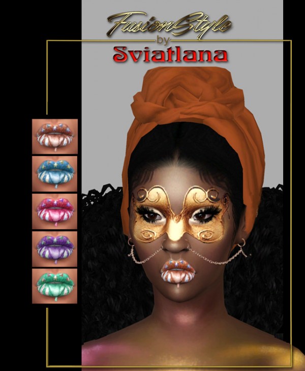  Fusion Style: Golden Mask and Lipstick  by Sviatlana