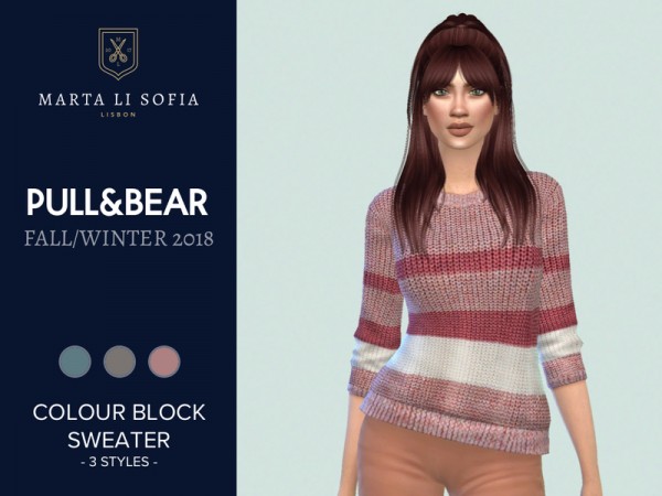  The Sims Resource: Colour block sweater by martalisofia