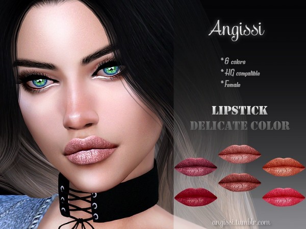  The Sims Resource: Delicate color lipstick by ANGISSI