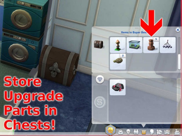  Mod The Sims: Store Upgrade Parts in Chests by WhosAsking