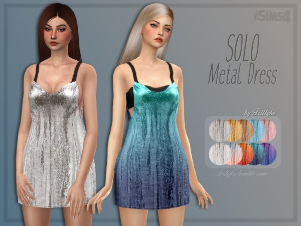  The Sims Resource: SOLO Metal Dress by Trillyke