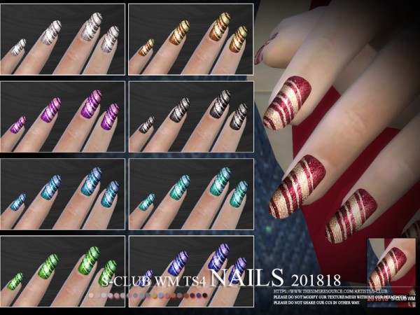  The Sims Resource: Nails 201818 by S Club