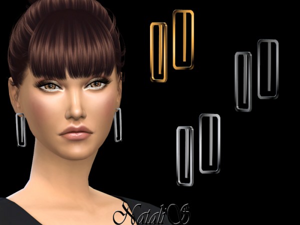  The Sims Resource: Minimalist geometric earrings by NataliS