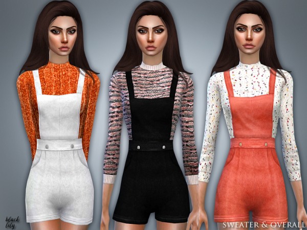  The Sims Resource: Sweater and Overall by Black Lily