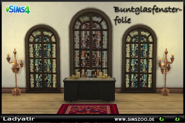  Blackys Sims 4 Zoo: Stained glass window foil set by ladyatir