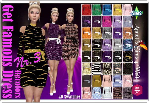  Annett`s Sims 4 Welt: Get Famous Dress Nr. 3   Recolors