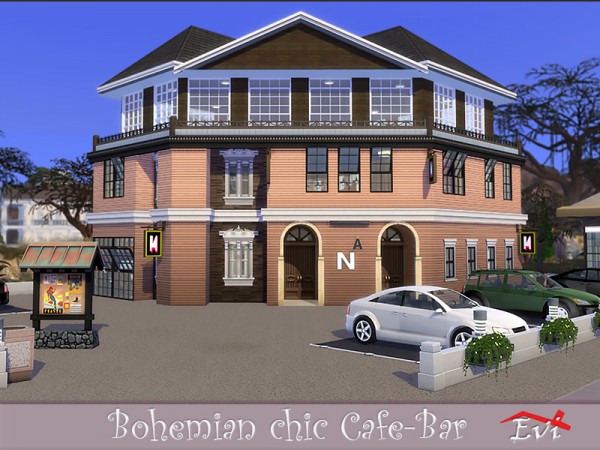  The Sims Resource: Bohemian chic Cafe Bar by evi