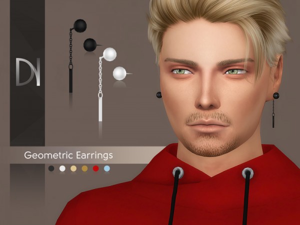  The Sims Resource: Geometric Earrings by DarkNighTt