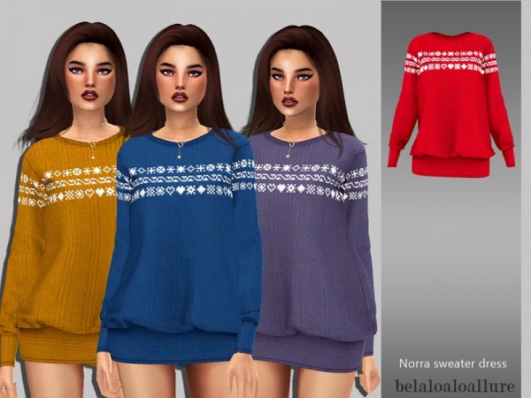  The Sims Resource: Norra sweater dress by belal1997