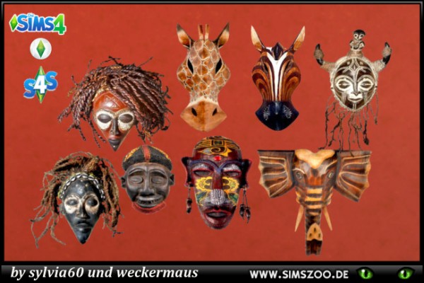  Blackys Sims 4 Zoo: African Masks by weckermaus