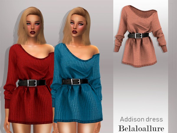  The Sims Resource: Addison Dress by belal1997