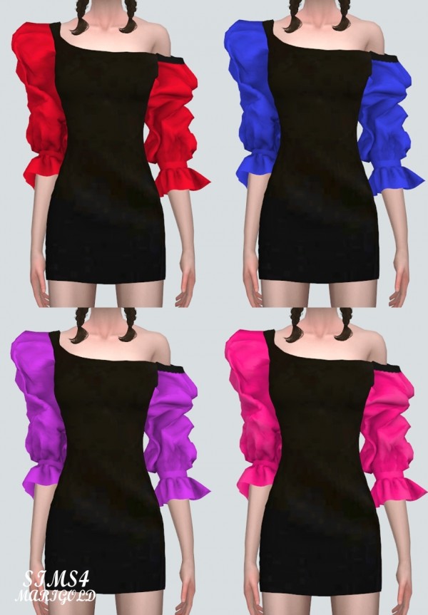 SIMS4 Marigold: Velvet Mini Dress