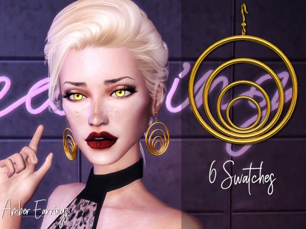  The Sims Resource: Amber Earrings by Genius666