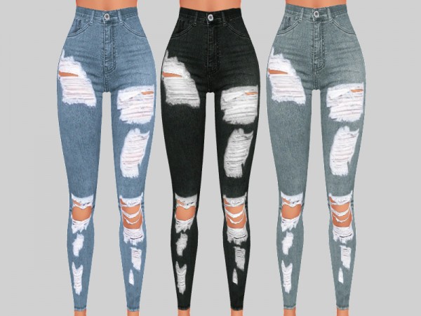  The Sims Resource: Sunset Denim Ripped Jeans 017 by Pinkzombiecupcakes