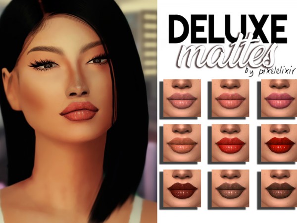  The Sims Resource: Deluxe Mattes Lips by MiaMercury