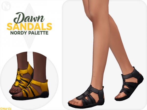  The Sims Resource: Dawn Rugged Sandals by Nords