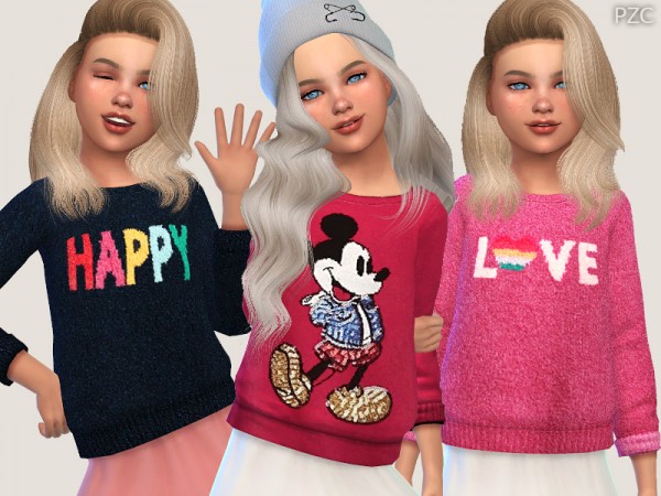  The Sims Resource: Winter Sweaters For Girls 01 by Pinkzombiecupcakes