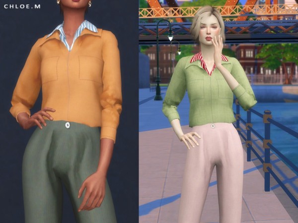  The Sims Resource: Blouse by ChloeMMM