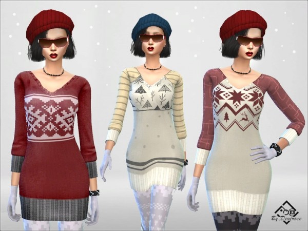  The Sims Resource: Snow Time Maxi Pullover by Devirose