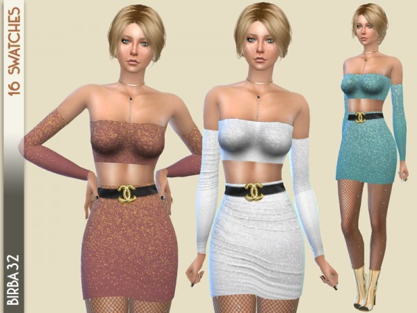  The Sims Resource: Sparkly Dress Dec18 by Birba32