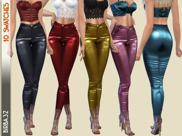  The Sims Resource: Leather Rainbow Pants by Birba32