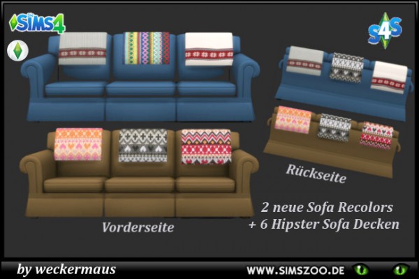  Blackys Sims 4 Zoo: Hipster Sofa by weckermaus