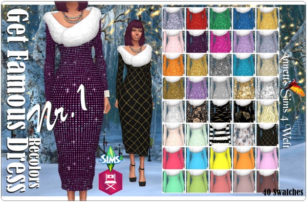  Annett`s Sims 4 Welt: Get Famous Dress Nr. 1   Recolors