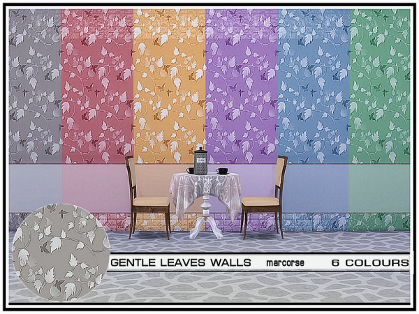  The Sims Resource: Gentle Leaves Walls by marcorse