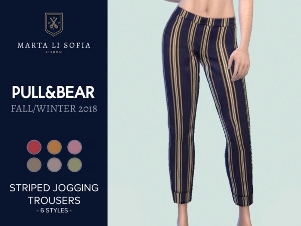  The Sims Resource: Striped Jogging Trousers by martalisofia