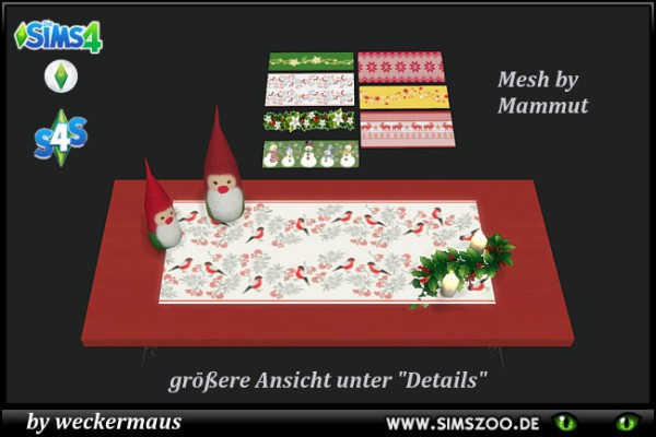  Blackys Sims 4 Zoo: Xmas Table Runner by  weckermaus