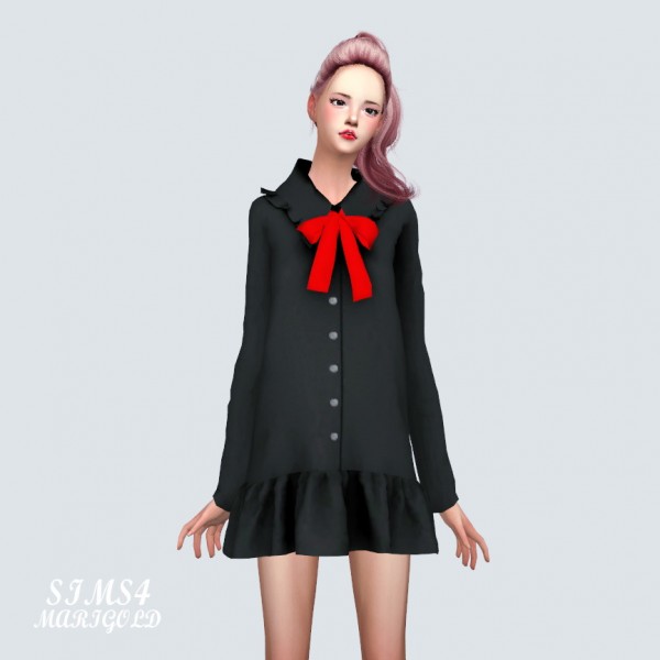 SIMS4 Marigold: Ribbon Frill Mini Dress